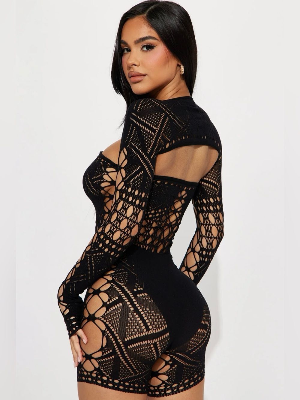 Fashion Nova Really Like Your Body Seamless Romper NEW Black - Picture 6 of 10